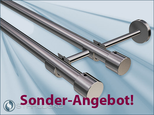 Deko Design V2a Edelstahl Rostfrei Gardinenstange Top20 Zylinder Zweilaufig Shop Gardinenstange Edelstahl Gebürstet