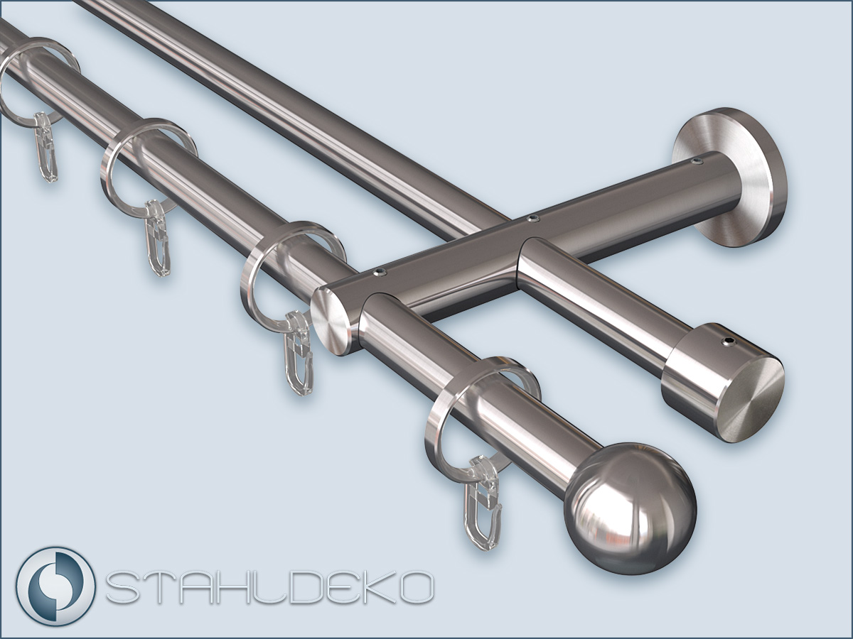 2-Lauf Gardinenstange Pfosten-16mm nach Wunsch zusammenstellen,