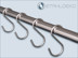 Nirosta-Edelstahlhaken, S-Form für Rohre und Stangen mit 16mm-Durchmesser. Vorhanghaken oder Relinghaken