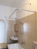 Gebogene Duschvorhangstange U-Form für Bad und Badewannen, mit Wandstützen
