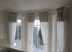 Weiße Gardinenstange für Erker-Fenster, Trapez-Form gebogen, Sonderanfertigung nach Maß