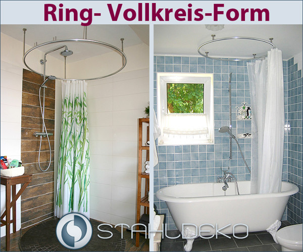 Bild von Vollkreis Duschvorhangstange als Ring gebogen für Dusche und Badewanne barrierefrei und behindertengerecht