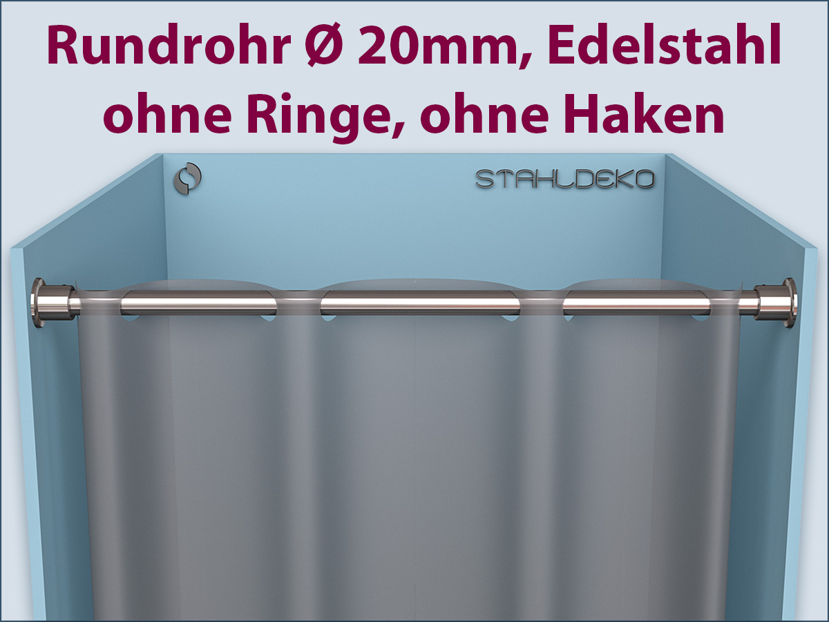 Alu- in Wandträger und für 20mm, V2A-Edelstahl, Wandlager Nischenbefestigung Ø Weiß