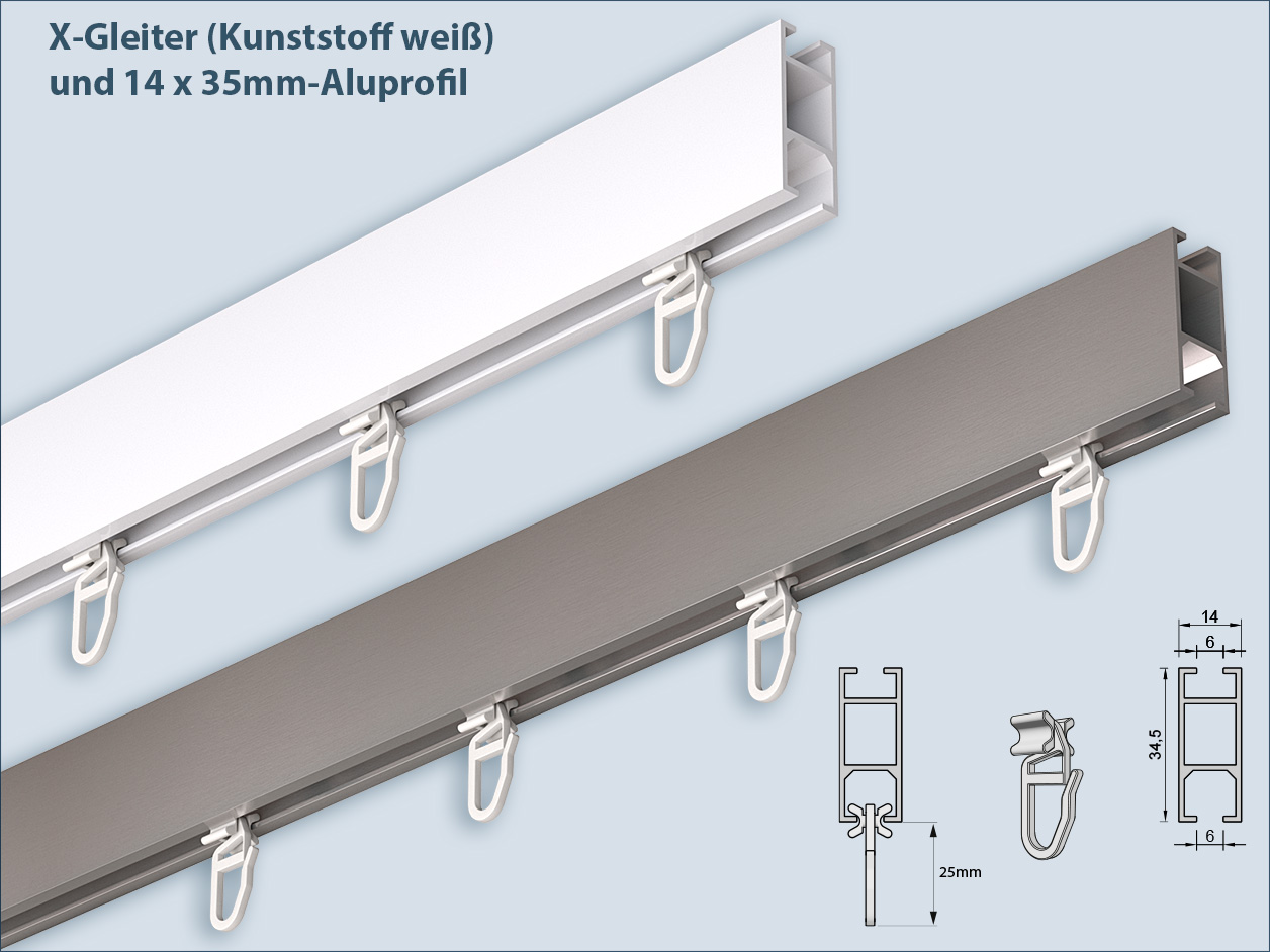Eckiges Profil Mit Innenlauf 14x35mm Aluminium Seidenmatt Oder