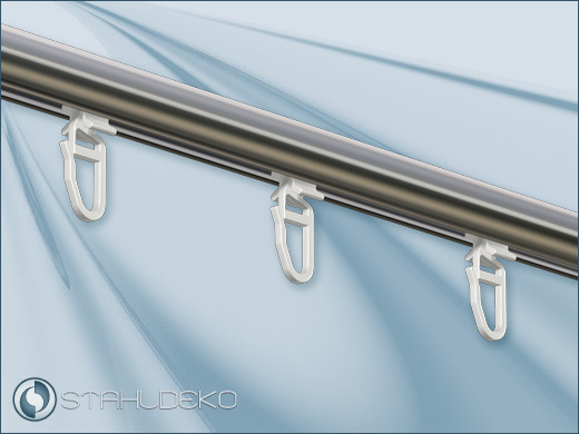 Faltengleiter X-Gleiter mit Haken Kunststoff weiß für Innenlauf