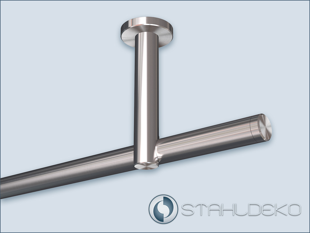 Vorhangstange Sont-20 für Deckenbefestigung, einläufig.